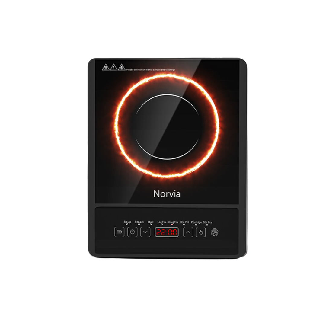 Airbot Norvia Induction Cooker IC01 Black Sleek Lightweight Portable Electric Multicooker Steamer Soup Noodle Fry Stove