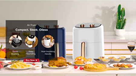 Airbot Norvia Air Fryer AF1500 Non-Stick Pot Multi Functional Cooker Electric Grill Oven Roaster (Size 4.8L/ 6.8L / 15L)
