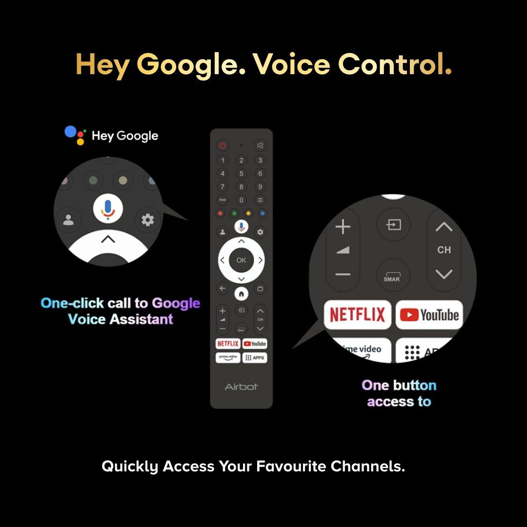 Airbot Quantum Dot LED AI Google TV | 4K UHD | Q65 Ultra