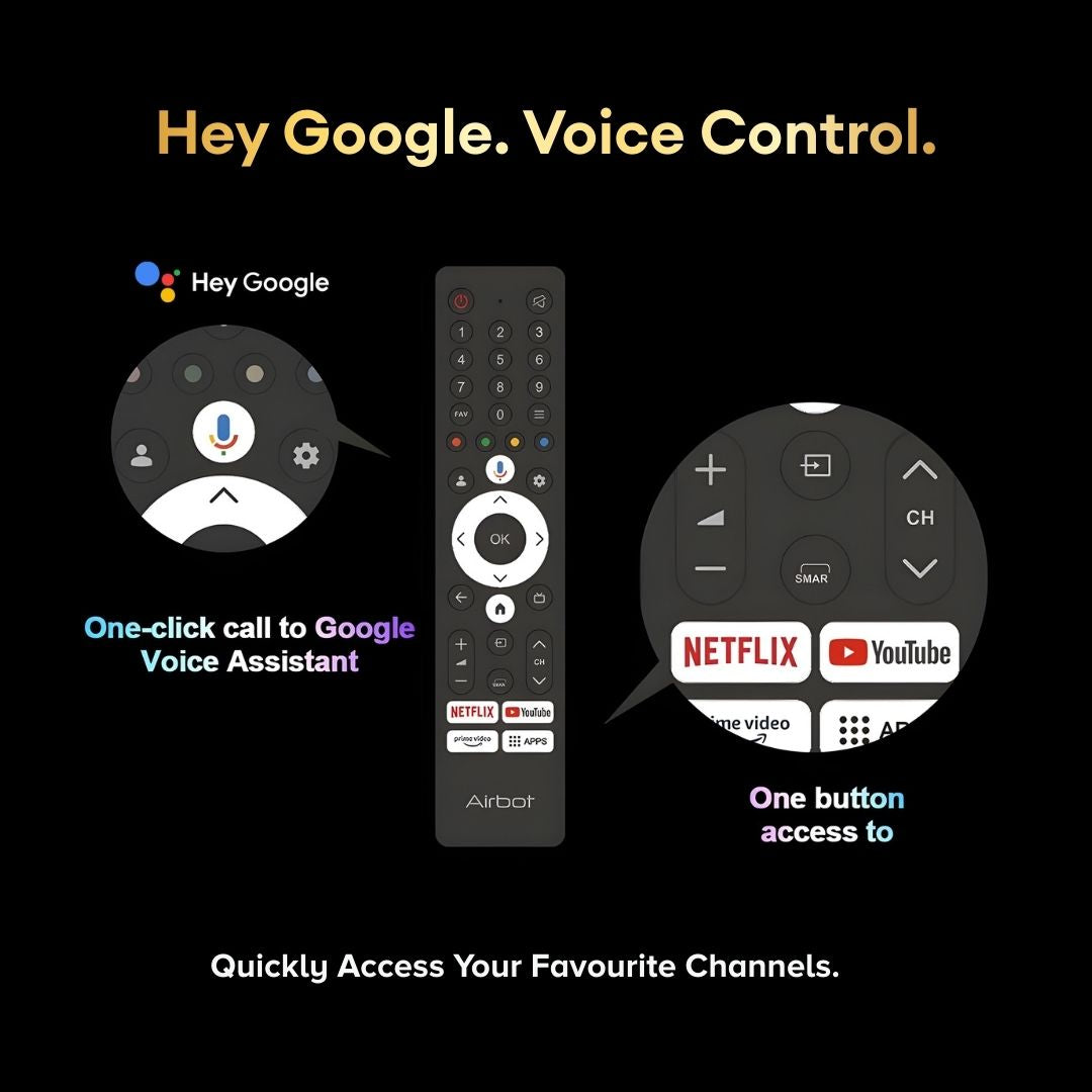 Airbot Quantum Dot Mini LED | AI Google TV | 4K UHD | M65 Ultra