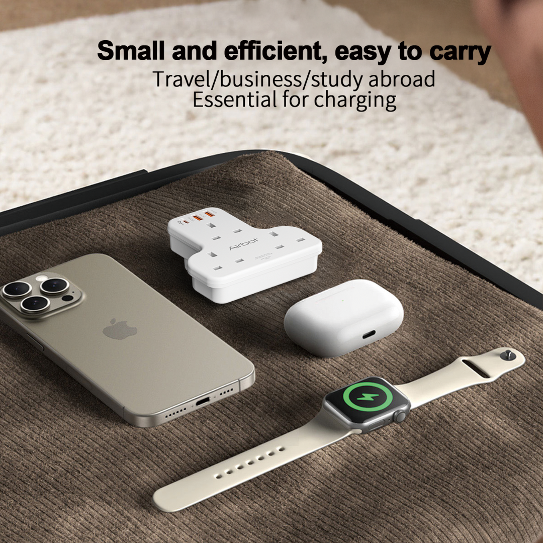 Airbot Air 3C-PD Multi Extension Socket 3250W 3 Way Socket Multi Power Adaptor with USB + Type-C PD