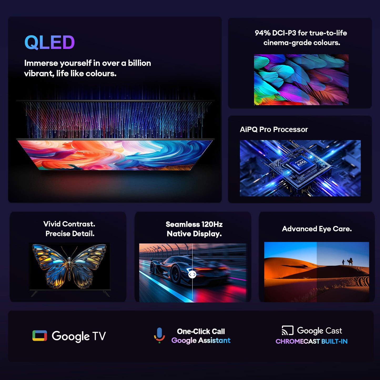 Airbot Quantum Dot LED AI Google TV | 4K UHD | Q65 Ultra