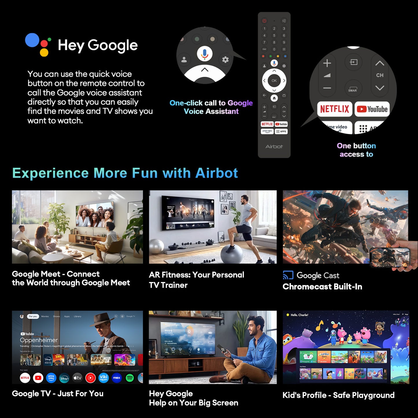 Airbot Quantum Dot Mini LED | AI Google TV | 4K UHD | M65 Ultra