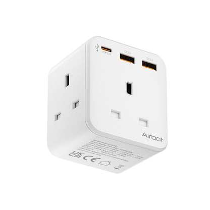 Airbot Air 3B-PD Extension Socket 3250W 3 Outlets Socket Multi Power Adaptor with USB + Type-C PD