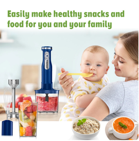 Airbot HB100 4 In 1 Electric Hand Blender Grinder Stick Mixer Baby Food Processor Chopper