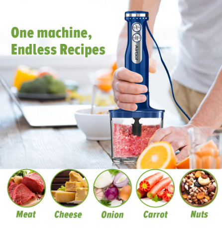 Airbot HB100 4 In 1 Electric Hand Blender Grinder Stick Mixer Baby Food Processor Chopper