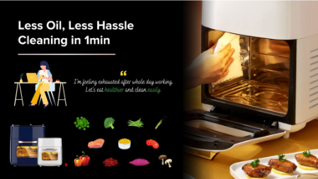 Airbot Norvia Air Fryer AF1500 Periuk Tidak Melekat Periuk Berbilang Fungsian Pemanggang Ketuhar Pemanggang Elektrik (Saiz 4.8L/ 6.8L / 15L)