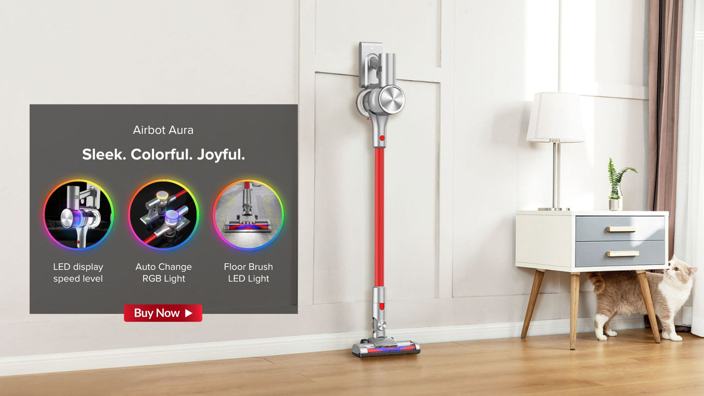 [PRE ORDER]Airbot Aura 19000Pa, Cordless Vacuum Cleaner Handheld Stick Portable Vacuum Dust Mite Dust Sensing Magnetic