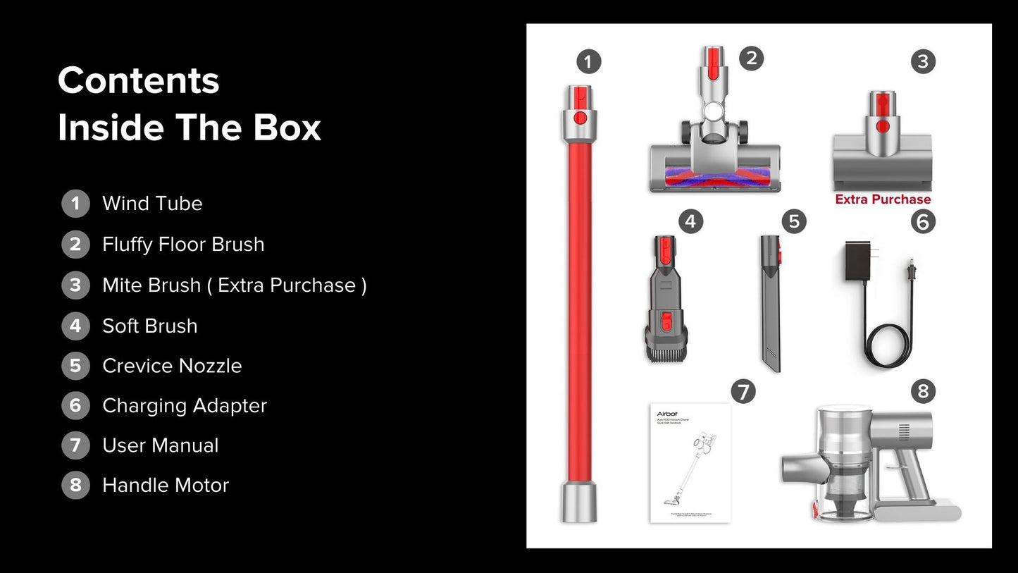 [PRE ORDER]Airbot Aura 19000Pa, Cordless Vacuum Cleaner Handheld Stick Portable Vacuum Dust Mite Dust Sensing Magnetic