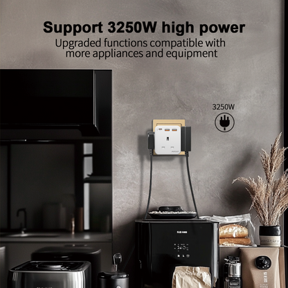 Airbot Air 3B-PD Extension Socket 3250W 3 Outlets Socket Multi Power Adaptor with USB + Type-C PD