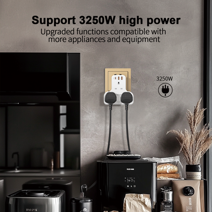 Airbot Air 3C-PD Multi Extension Socket 3250W 3 Way Socket Multi Power Adaptor with USB + Type-C PD