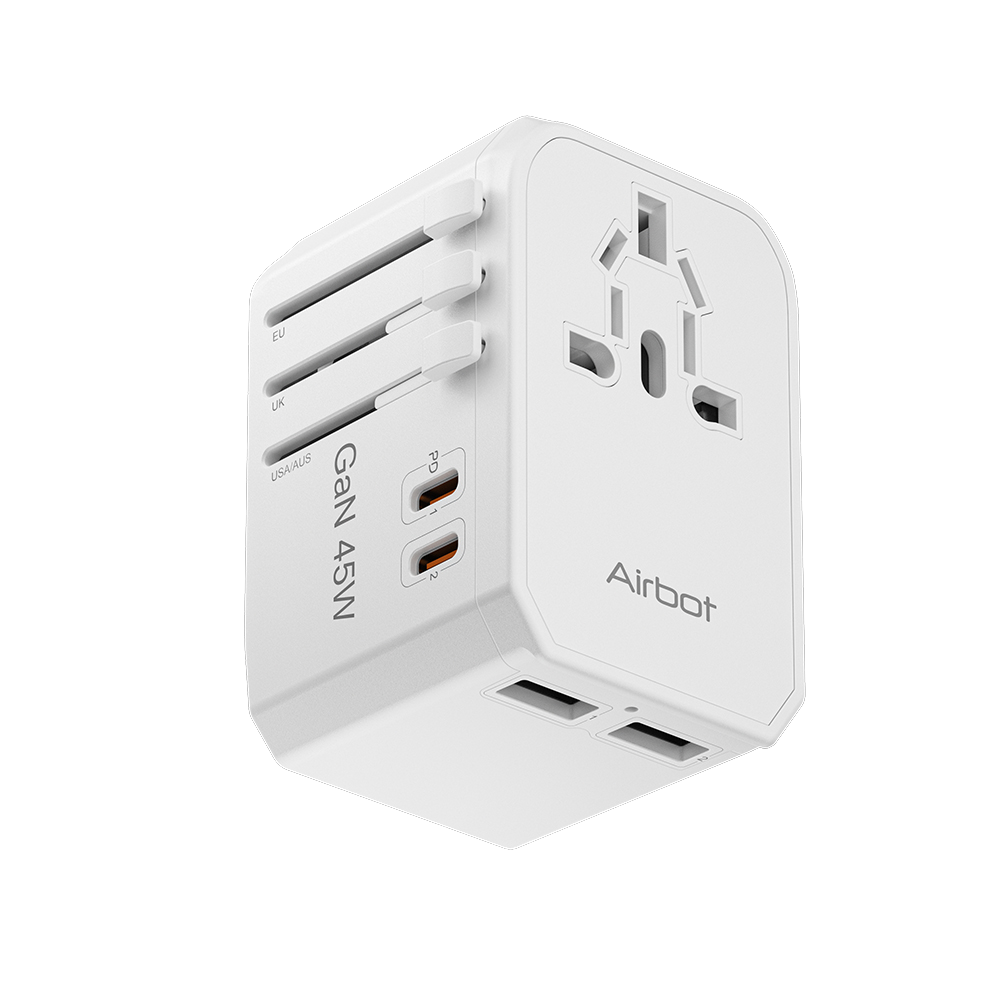 Airbot Air-308MAX Universal Travel Plug Adapter 45W International Worldwide Multi Adapter with USB + Type-C PD