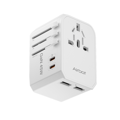 Airbot Air-308MAX Universal Travel Plug Adapter 45W International Worldwide Multi Adapter with USB + Type-C PD