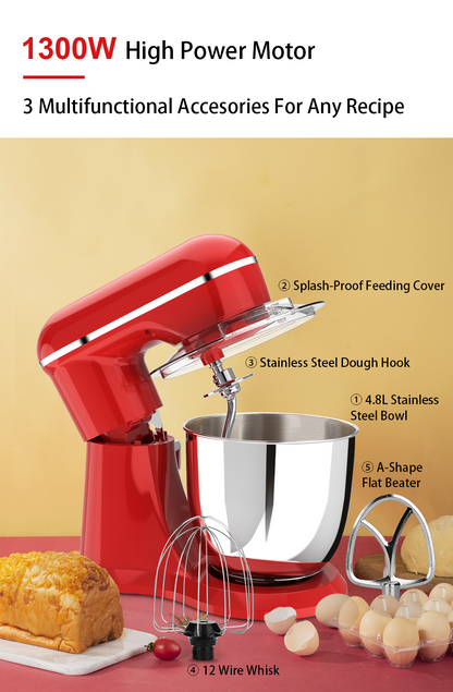 Airbot Norvia Kitchen Stand Mixer Powerful Motor Stainless Steel (5L/1300W) KSM100