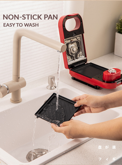 Airbot Mini Waffle Maker Donut & Sandwich Multi function Cooker Pot Non-Stick Bread Maker Electric Grill Oven WM101