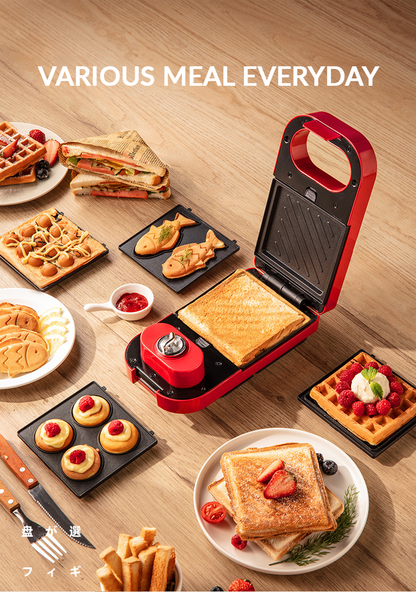 Airbot Mini Waffle Maker Donut & Sandwich Multi function Cooker Pot Non-Stick Bread Maker Electric Grill Oven WM101