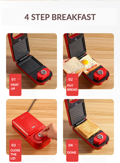 Airbot Mini Waffle Maker Donut & Sandwich Multi function Cooker Pot Non-Stick Bread Maker Electric Grill Oven WM101