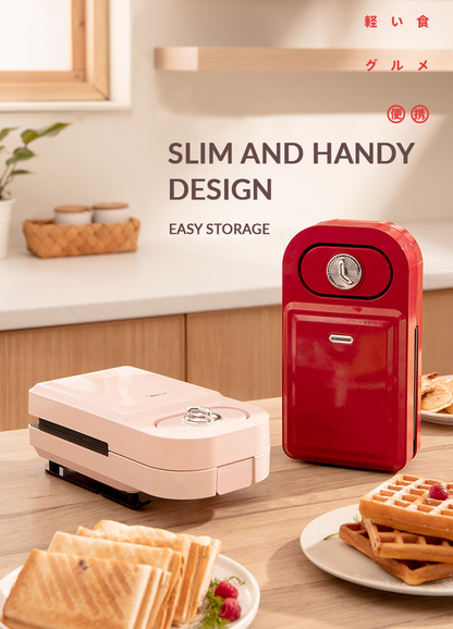 Airbot Mini Waffle Maker Donut & Sandwich Multi function Cooker Pot Non-Stick Bread Maker Electric Grill Oven WM101