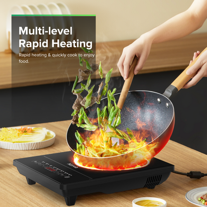 Airbot Norvia Induction Cooker IC01 Black Sleek Lightweight Portable Electric Multicooker Steamer Soup Noodle Fry Stove