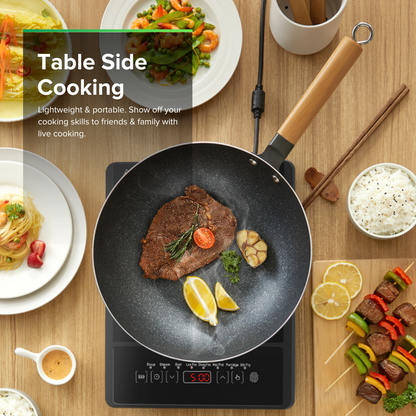 Airbot Norvia Induction Cooker IC01 Black Sleek Lightweight Portable Electric Multicooker Steamer Soup Noodle Fry Stove