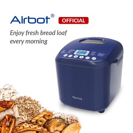Airbot Norvia 面包机 BM2800 蓝色烤面包机快速面包机 1000 克面团烤箱 12A