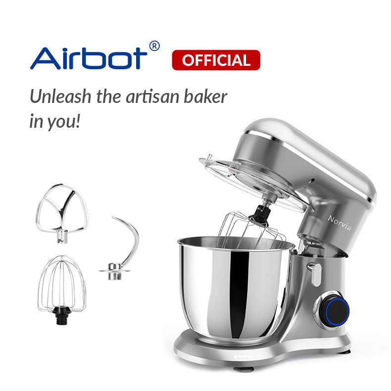 Airbot Norvia Kitchen Stand Mixer Powerful Motor Stainless Steel (5L/1300W) KSM100